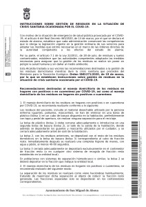 INSTRUCCIONES SOBRE GESTION DE RESIDUOS CRISIS SANITARIA COVID 19 pag1