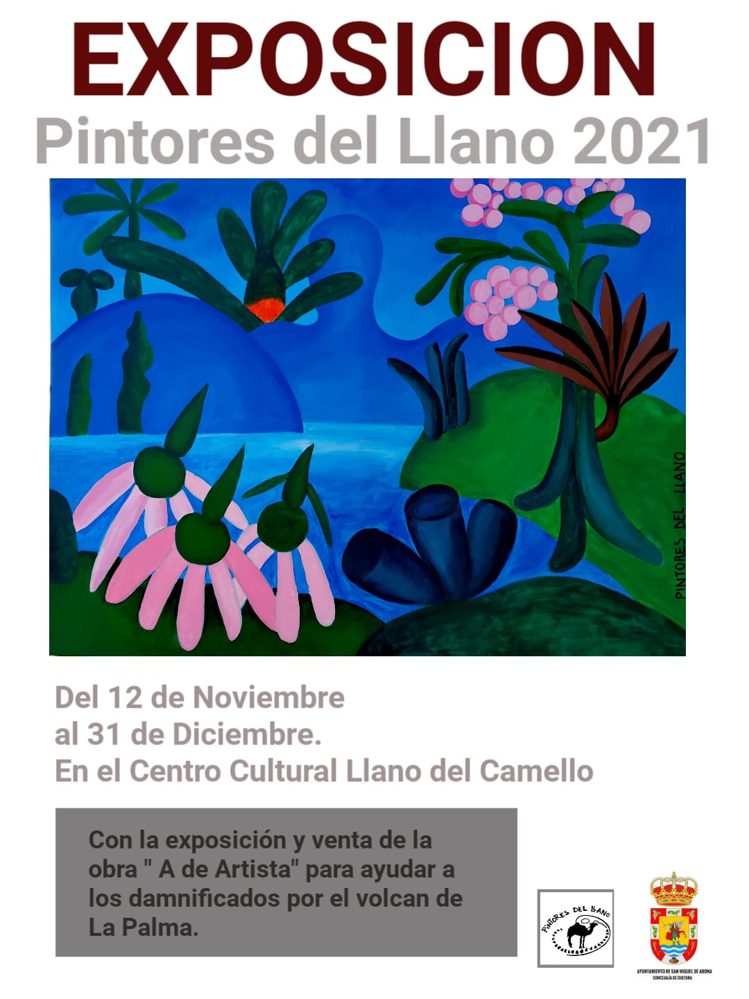 Exposición y venta de cuadros para recaudar fondos para La Palma
