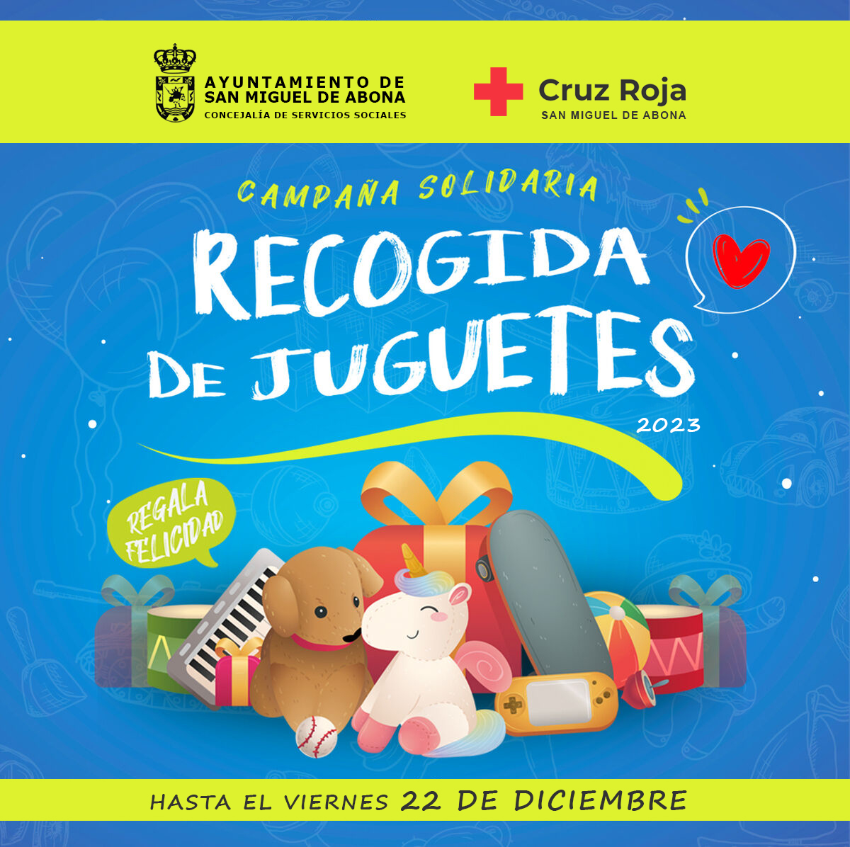 Comienza la Campaña Solidaria de recogida de juguetes «Regala felicidad»