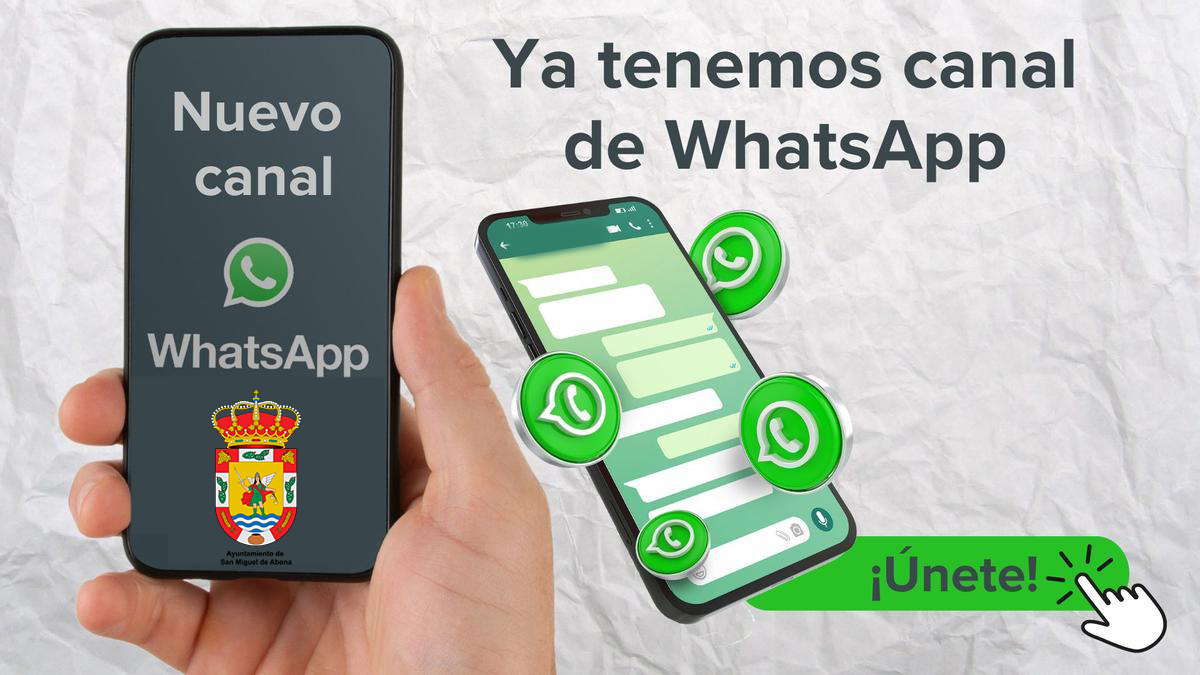 El Ayuntamiento cuenta con un canal de difusión en WhatsApp para ofrecer información a la ciudadanía